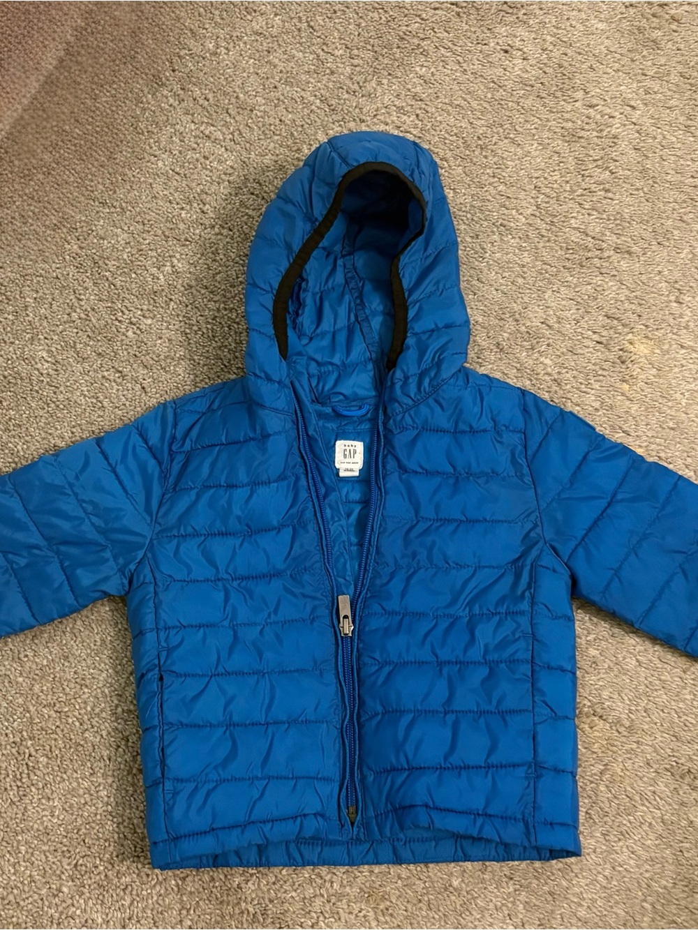 GAP Kids Electric Blue Hooded Puffer Jacket